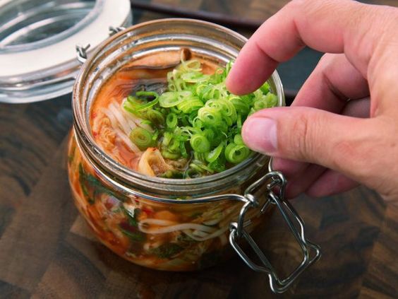 instant noodles in a jar